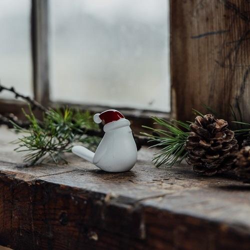 Storefactory vogel Elin kerstmuts rood