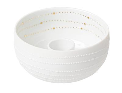 Räder kaarsenstander bowl Dots slinger wit-goud