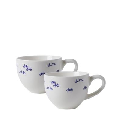 Heinen Delftsblauw mokjes Espresso Fietsen, set van 2