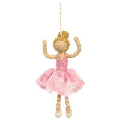 Sjaal met verhaal hanger Ballerina jurkje roze